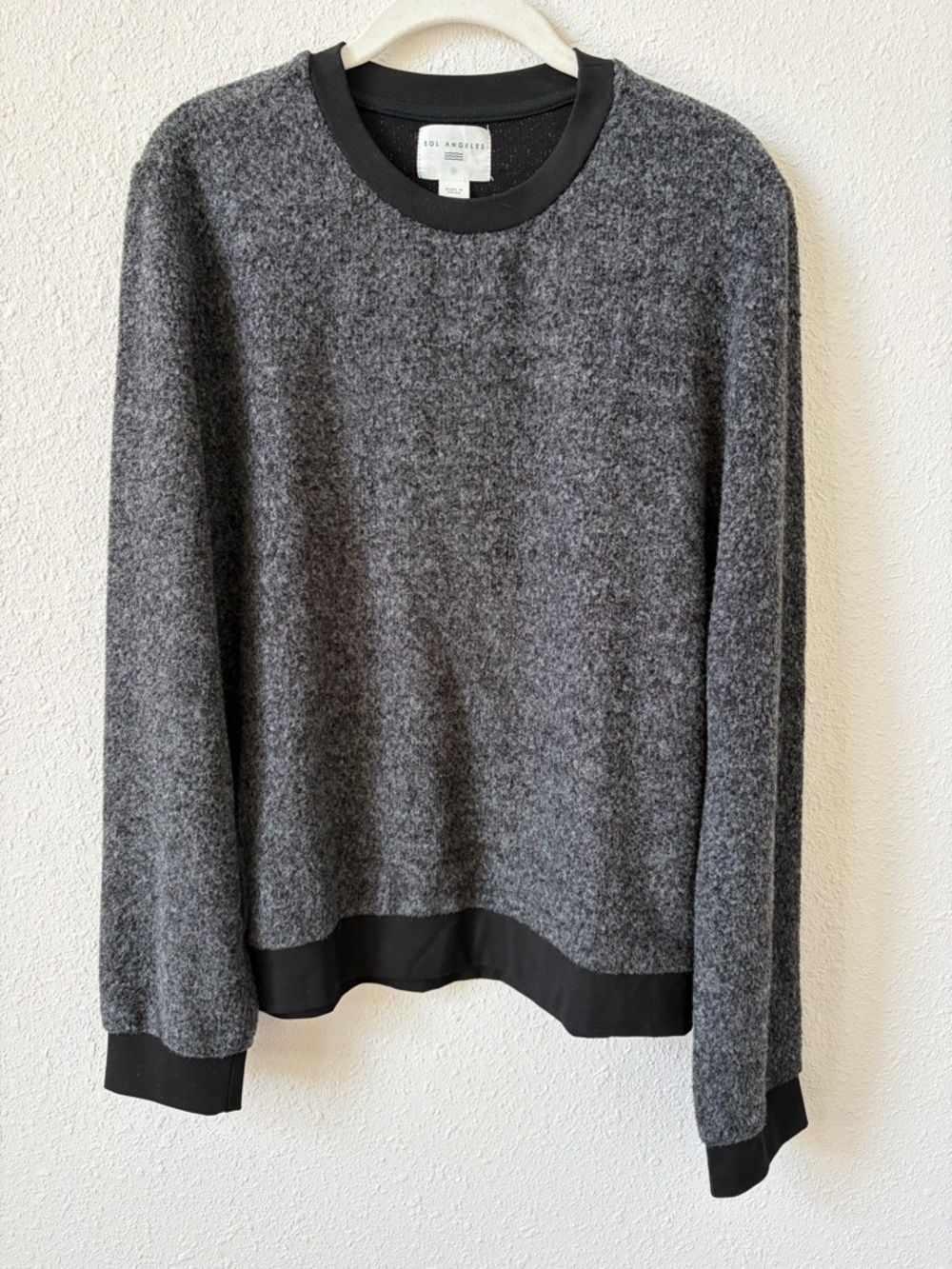Sol Angeles Brushed Boucle Pullover Black Size Small
